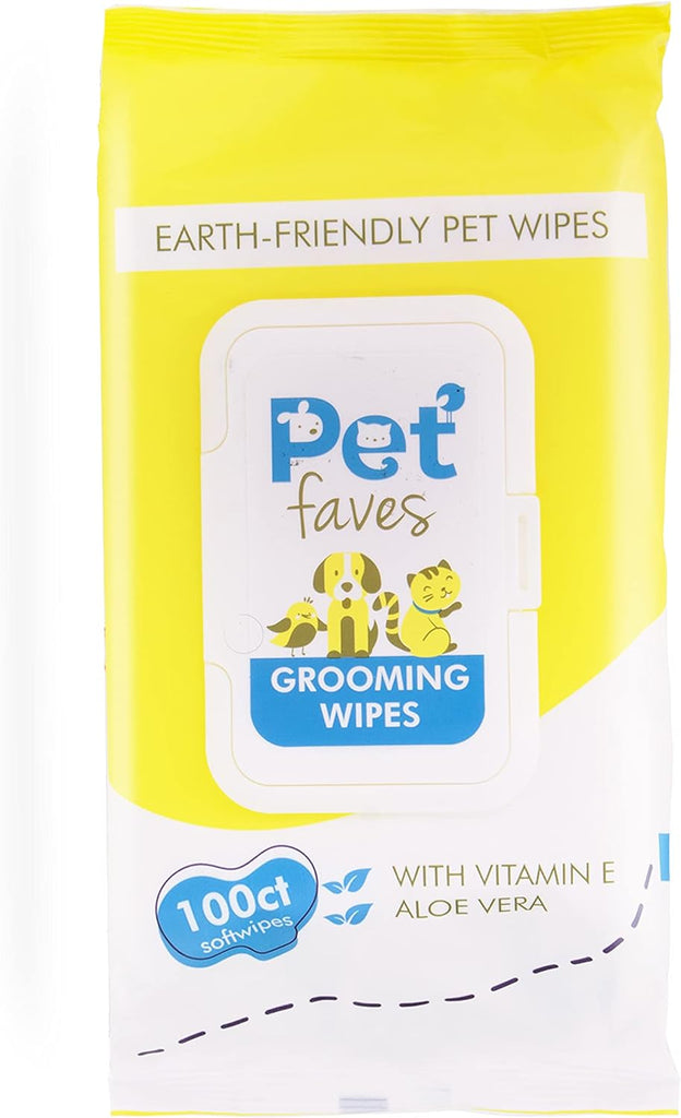 Pet Faves Dog Wipes for Paws and Butt - Plant Based Deodorizing Hypoallergenic Grooming Wipes with Aloe & Vitamin-E. Unscented and Alcohol Free Pet Wipes for Dogs and Puppies. 400 Count.